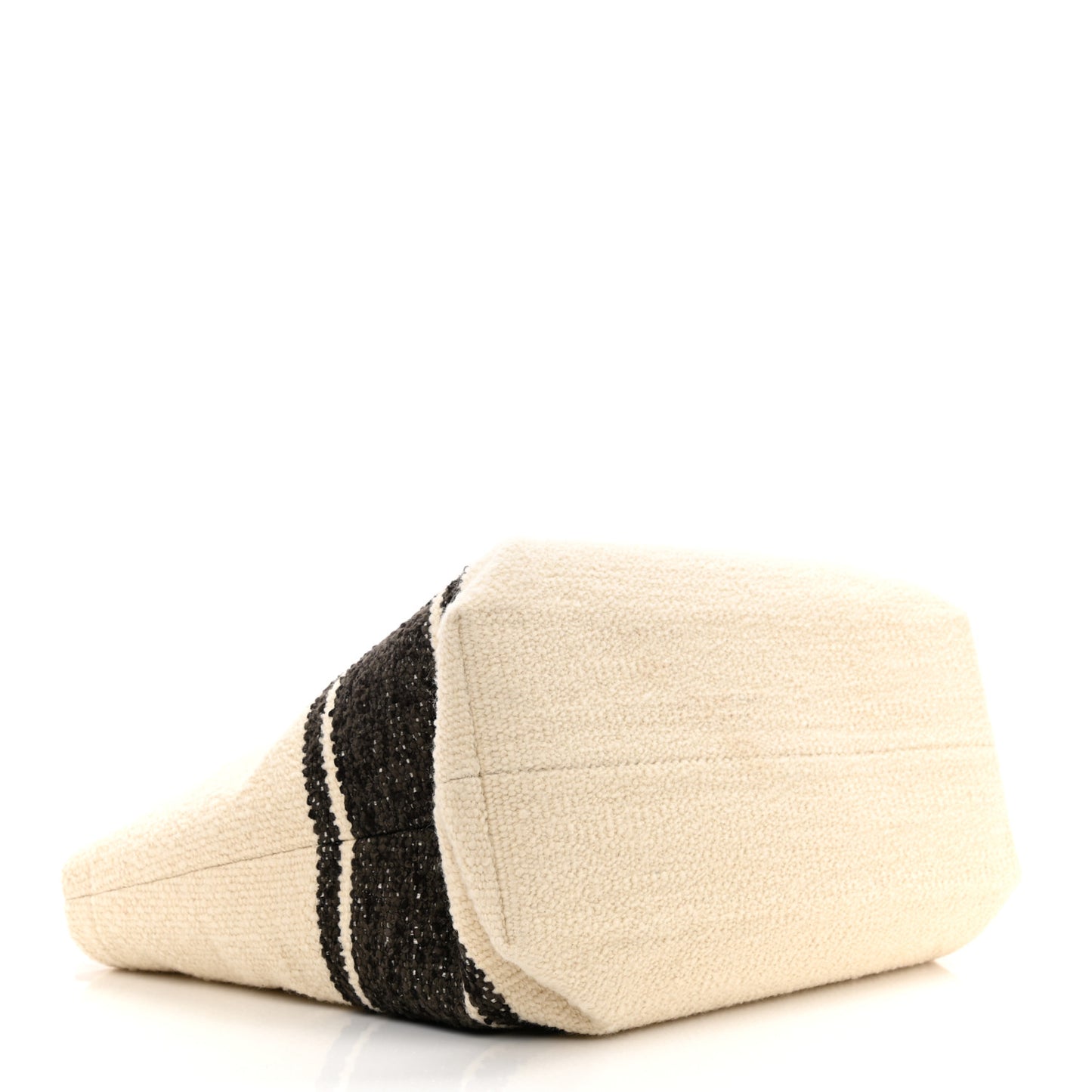 Plein Soleil Textile Calfskin Horizontal Cabas Natural Tan Black