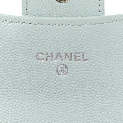 Chanel Caviar Quilted Flap Card Holder Wallet Light Blue 6 of 9