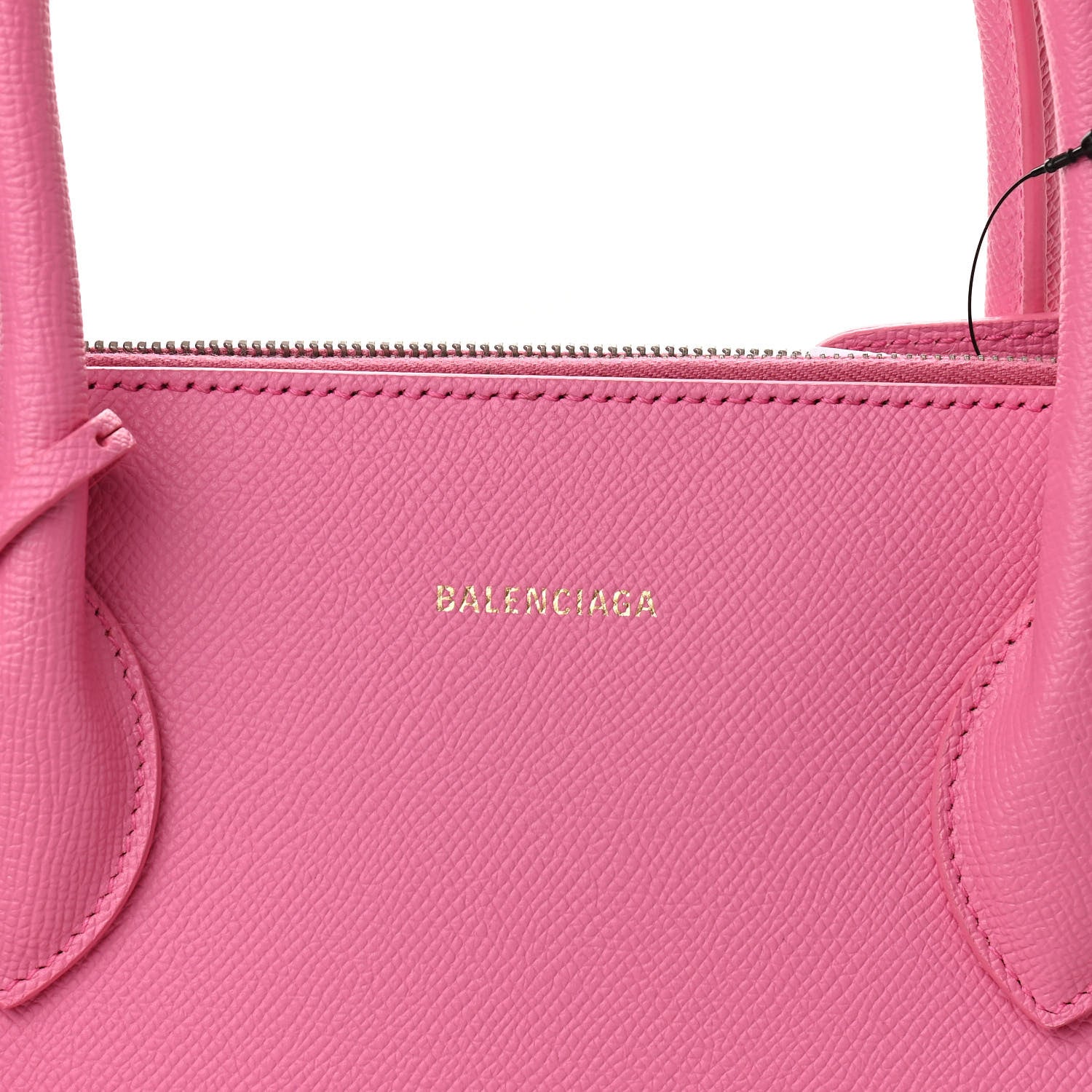 Balenciaga Signature Grained Calfskin Logo M Ville Top Handle Bag Rose Bubblegum Black 8 of 11