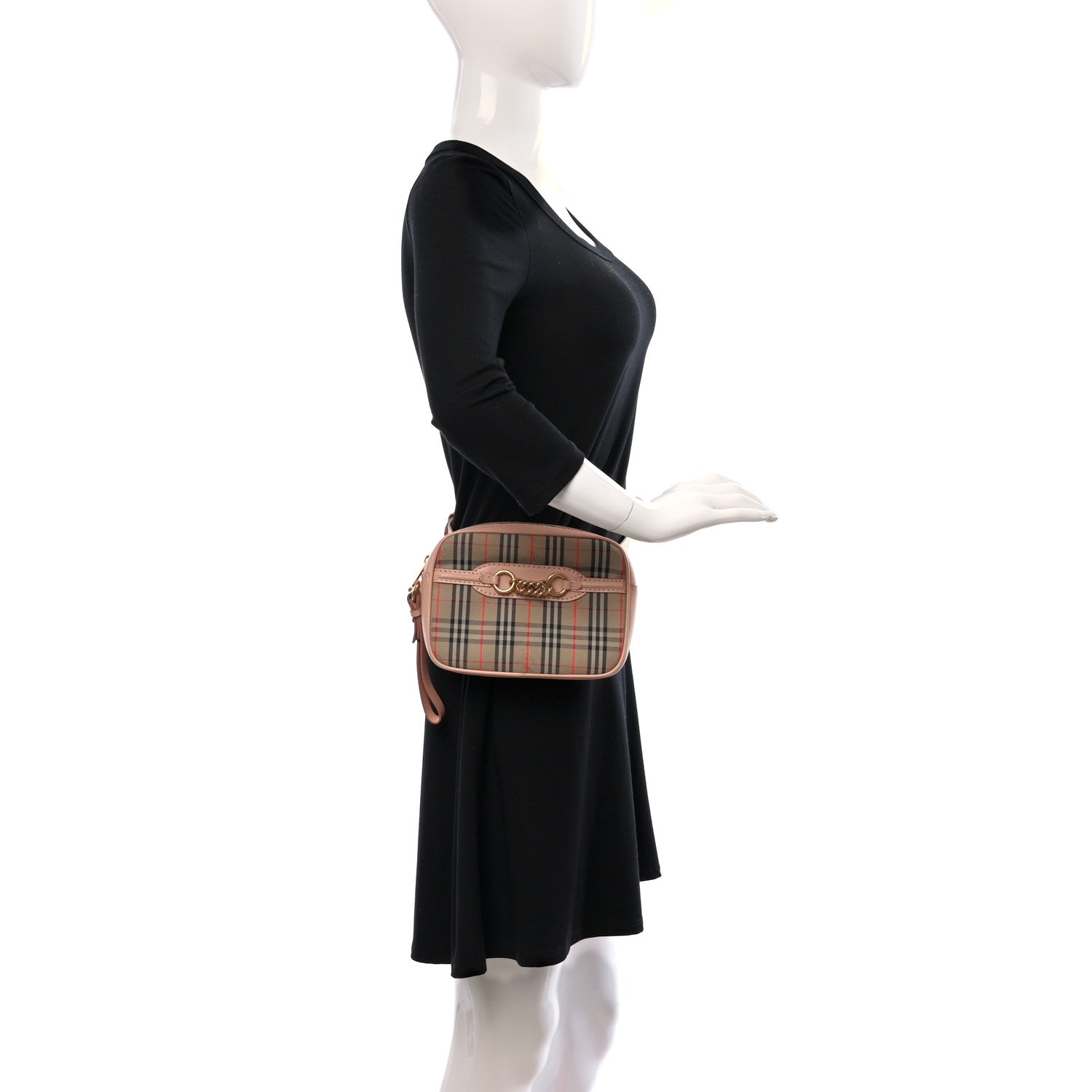 Burberry Smooth Calfskin 1983 Knight Check Link Bum Bag Pale Orchid 2 of 11