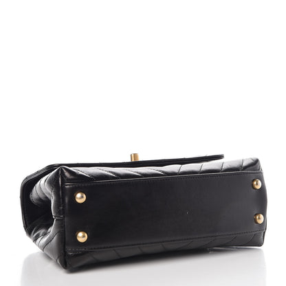 Chanel Calfskin Chevron Quilted Mini Coco Handle Flap Black 4 of 7