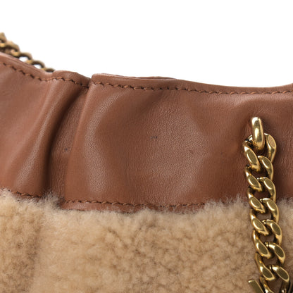 Saint Laurent Shearling Pac Pac Hobo Natural Brick 10 of 11