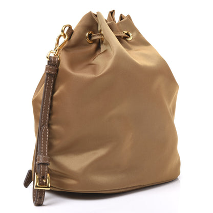 Prada Saffiano Tessuto Nylon Bucket Wristlet Tabacco 2 of 9