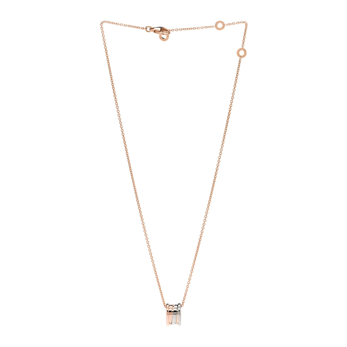18K Rose White Gold B.Zero1 Pendant Necklace