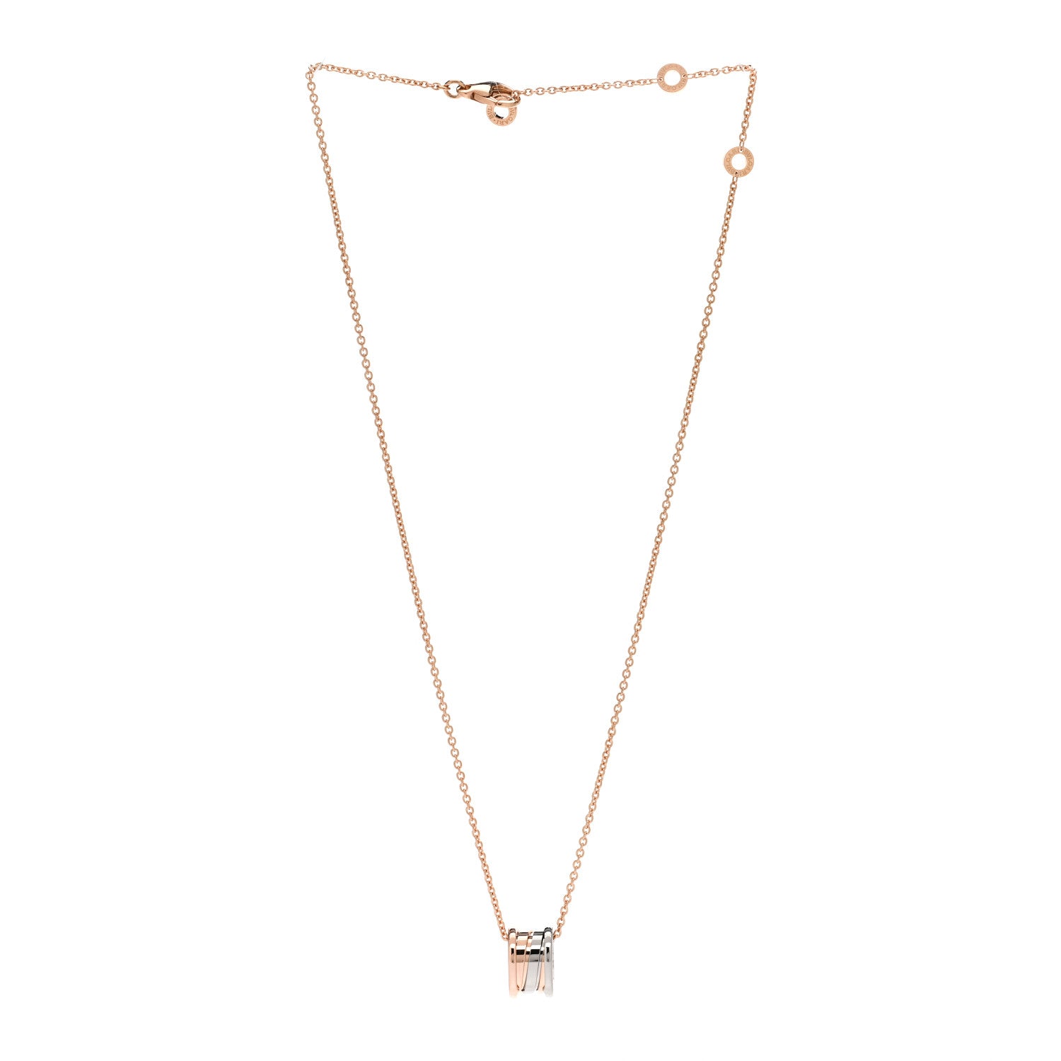 Bulgari 18K Rose White Gold B.Zero1 Pendant Necklace 3 of 6