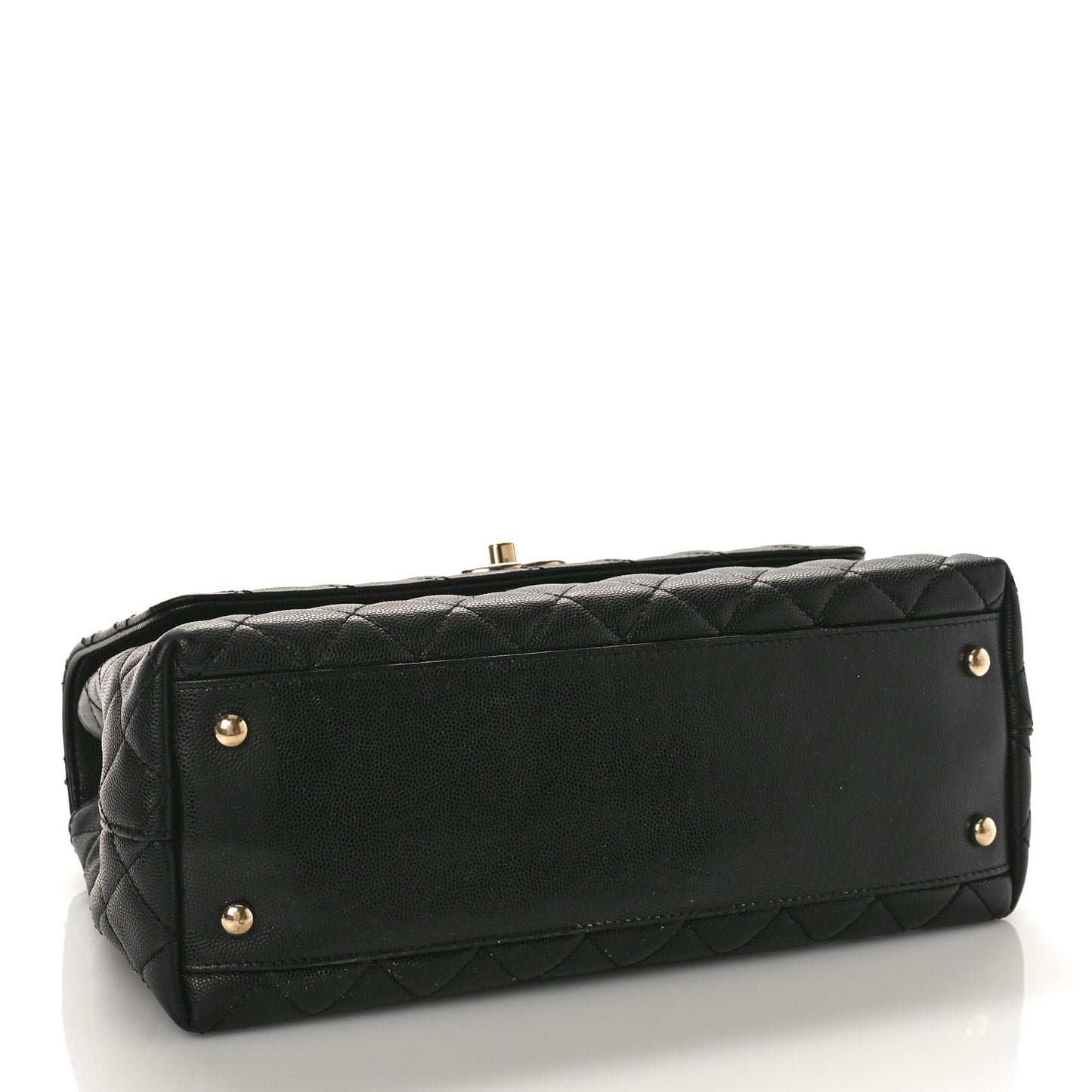 Caviar Quilted Small Coco Handle Flap Black