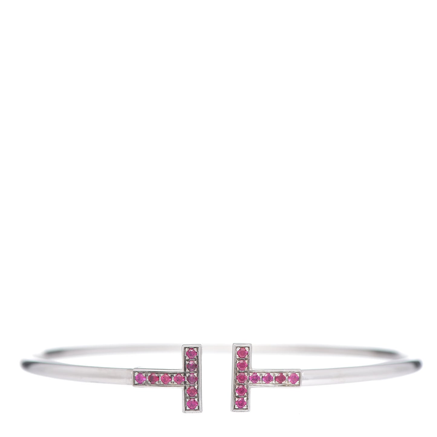 18K White Gold Ruby T Wire Bracelet