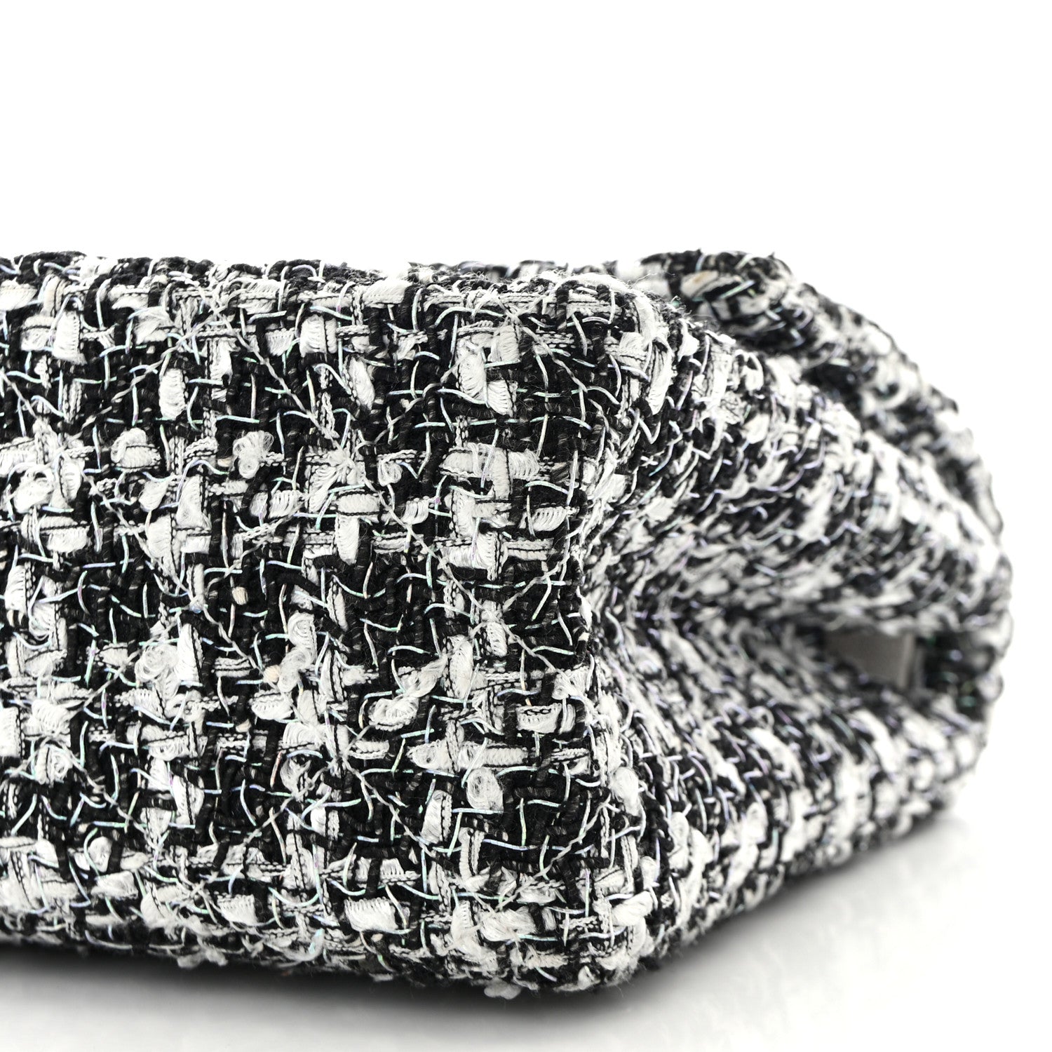 Chanel Tweed Quilted Resin 2.55 Reissue 226 Flap Black White 10 of 11