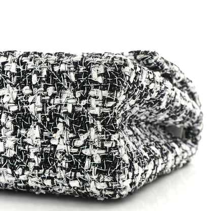Chanel Tweed Quilted Resin 2.55 Reissue 226 Flap Black White 10 of 11