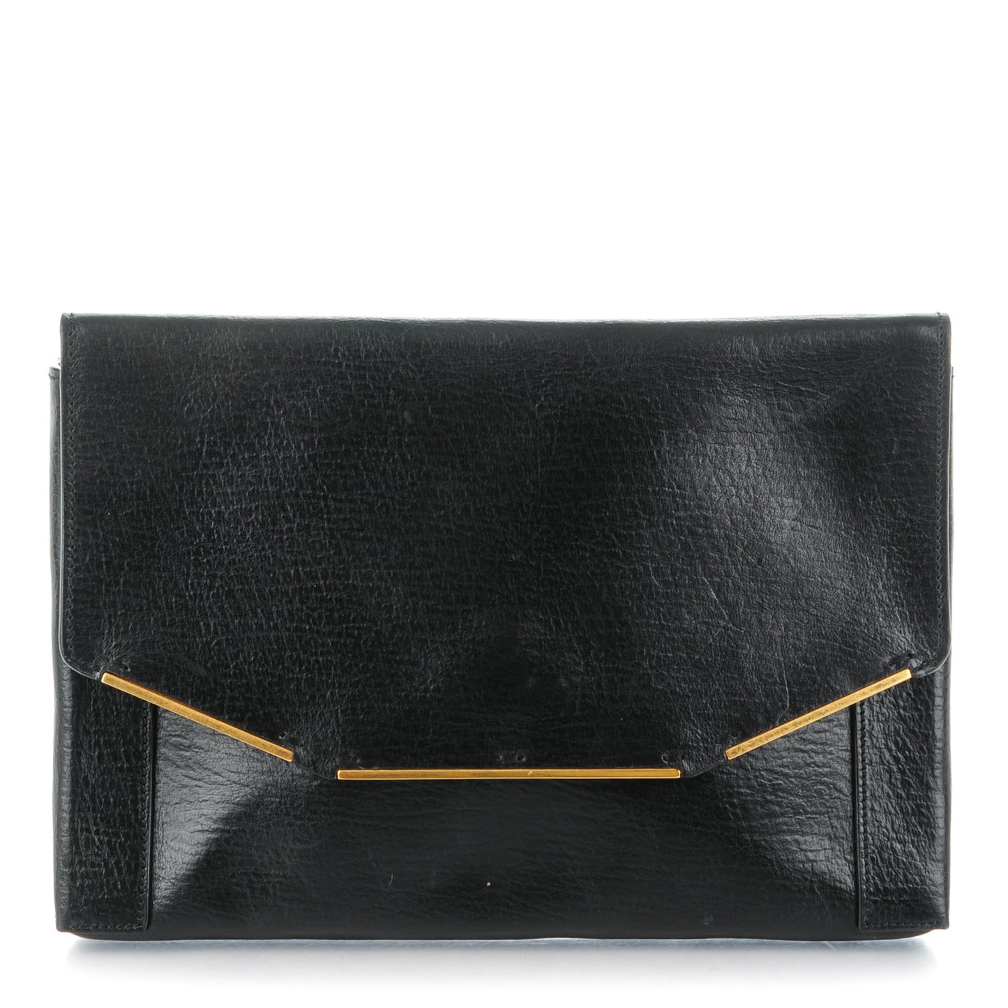 Calfskin Miss Sartorial Envelope Clutch Black