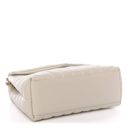 Saint Laurent Calfskin Y Quilted Monogram Small Loulou Chain Satchel Ivory 4 of 9