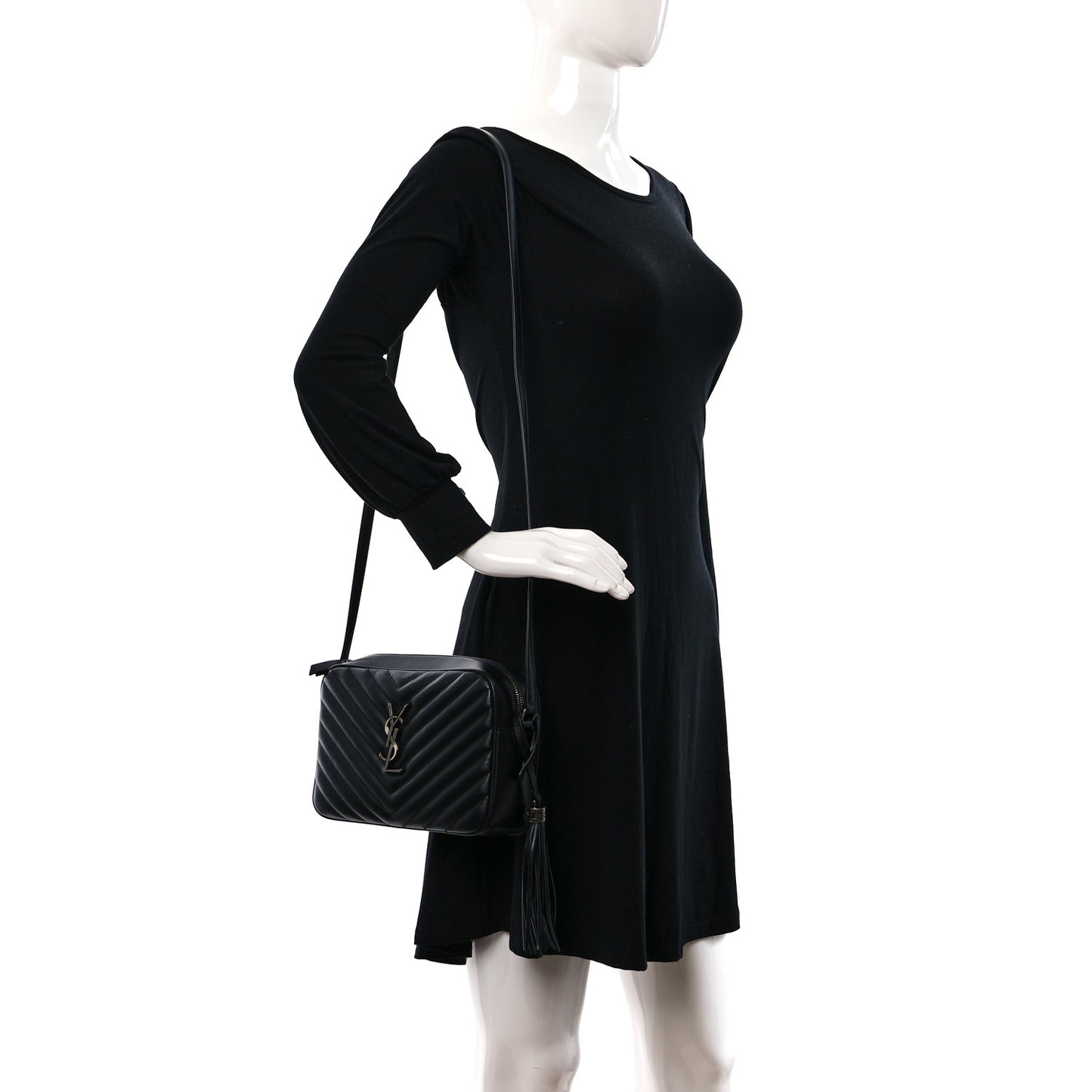 Calfskin Matelasse Monogram Lou Camera Bag Black