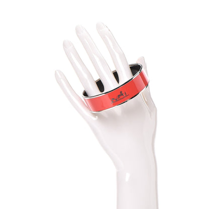 Hermes Enamel Printed Wide Caleche Bracelet 70 Framboise 2 of 4