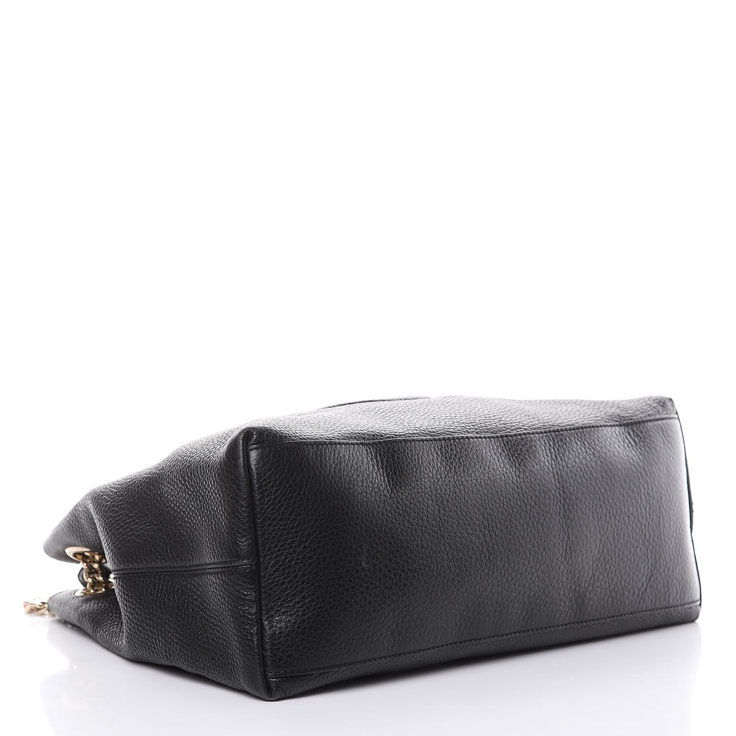 Pebbled Calfskin Medium Soho Chain Shoulder Bag Black