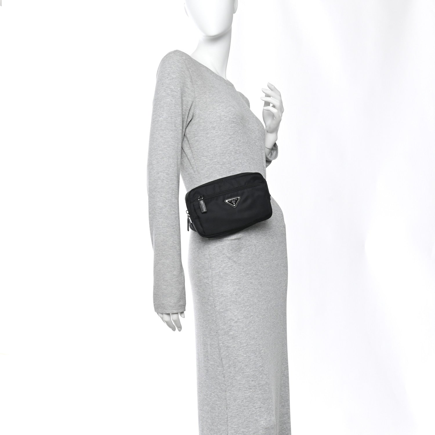 Prada Re-Nylon Saffiano Belt Bag Black 2 of 10