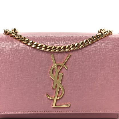 Saint Laurent Grain De Poudre Small Monogram Kate Satchel Dark Rose 9 of 11