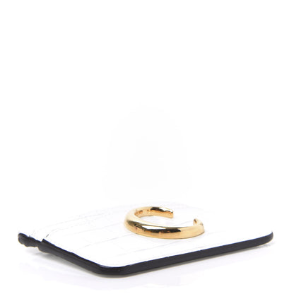 Chloe Crocodile Embossed Calfskin C Card Holder Brilliant White 4 of 8