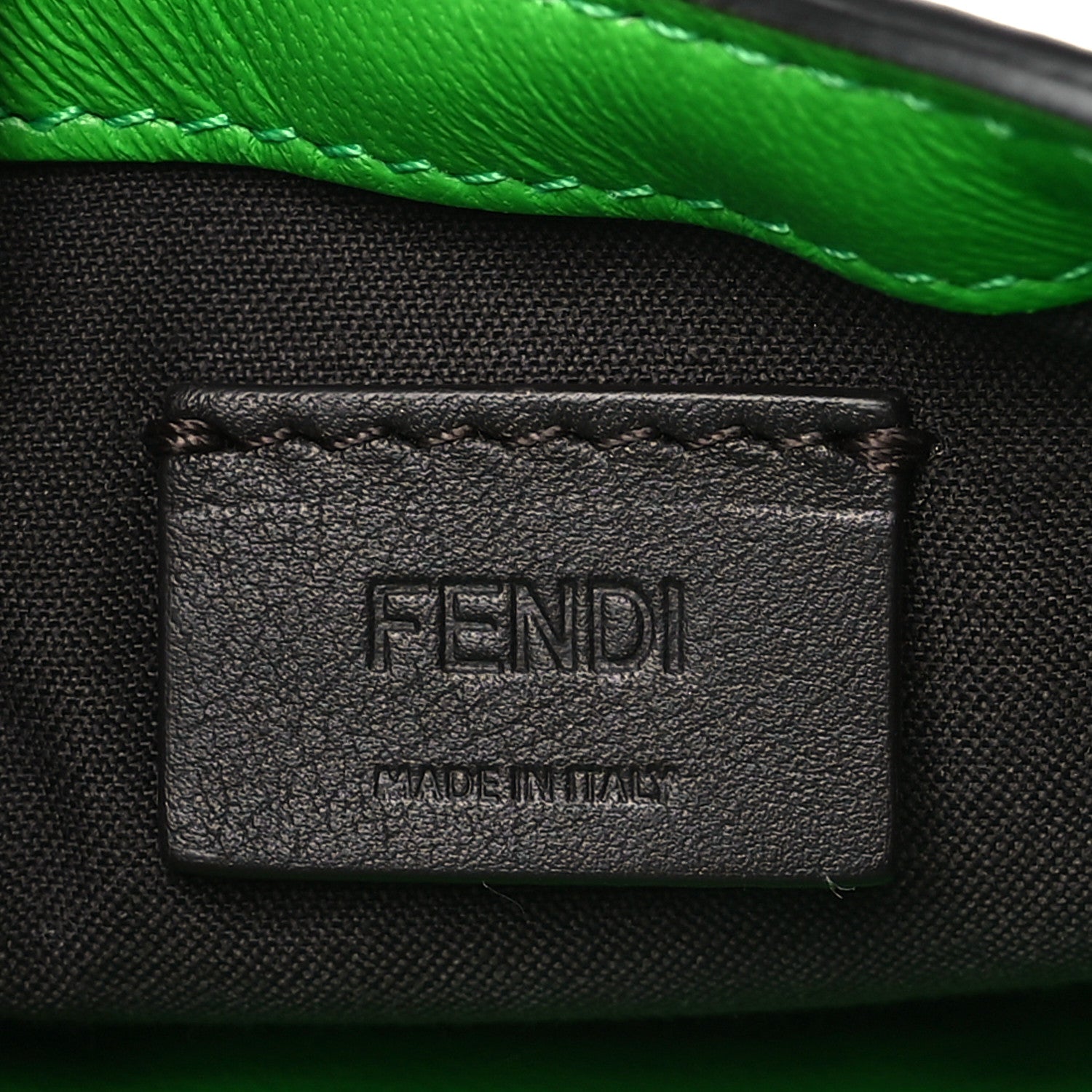 Fendi Nappa FF 1974 Embossed Mini Baguette Tomatillo 6 of 10