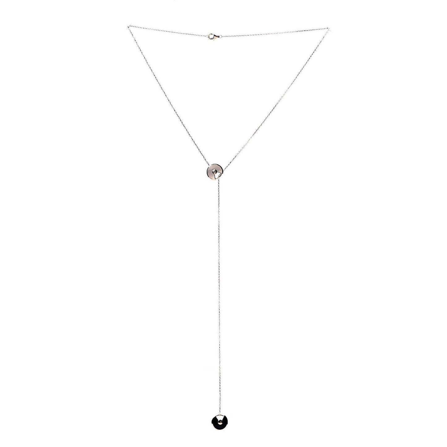 18K Pink Gold Diamond Mother of Pearl Black Onyx XS Amulette de Cartier Necklace