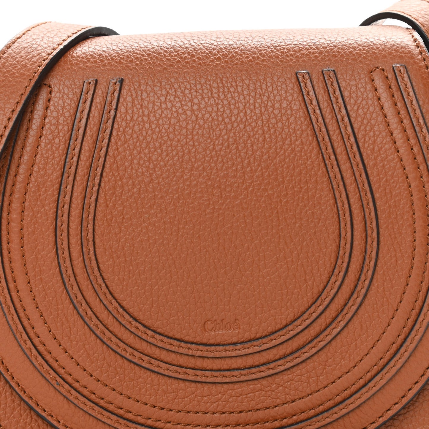 Calfskin Mini Marcie Round Crossbody Bag Tan