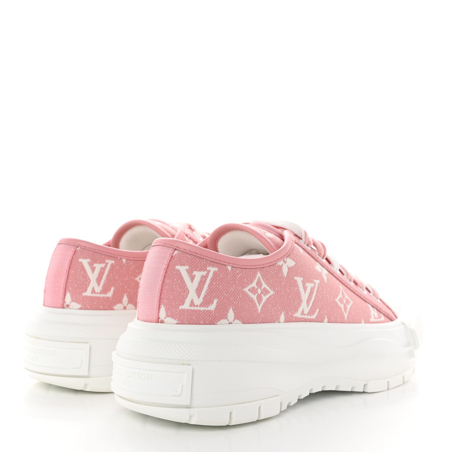 Louis Vuitton Denim Monogram Squad Sneakers 38 Pink 4 of 10