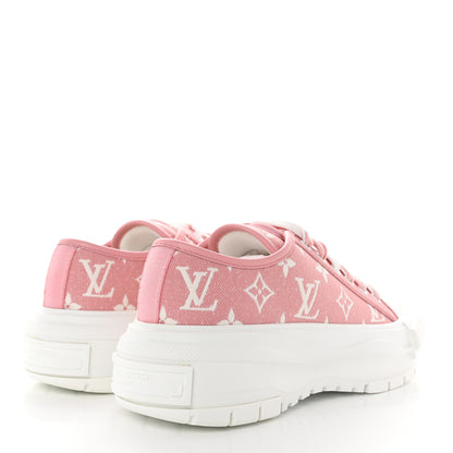 Louis Vuitton Denim Monogram Squad Sneakers 38 Pink 4 of 10