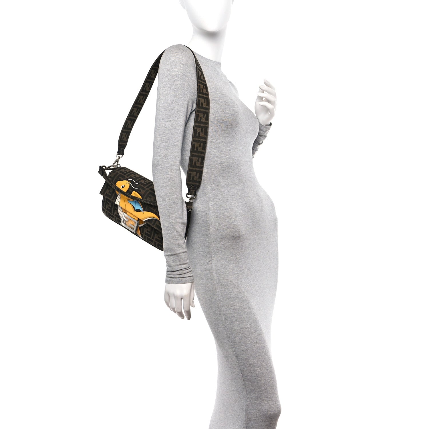Fendi X FRGMT X POKEMON Glazed Fabric FF Pokemon Baguette Tobacco Moro Giallo 2 of 10