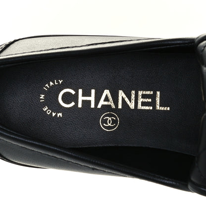 Chanel Lambskin Quilted CC Turnlock Loafers 37 Black 9 of 12