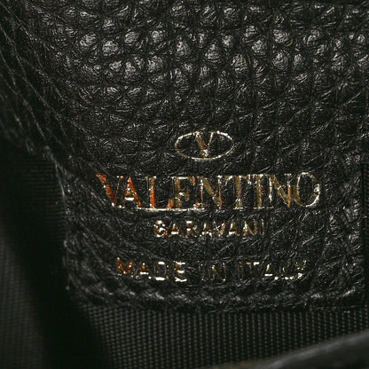 Valentino Garavani Pebbled Calfskin Rockstud Fold Zip Wallet Black 6 of 7