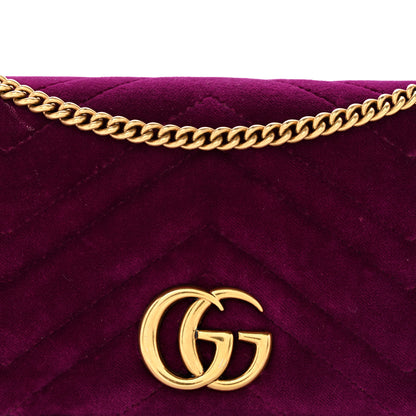 Gucci Velvet Matelasse GG Marmont Mini Bag Fuchsia Violet Cyclamen 7 of 9
