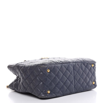 Chanel Crumpled Grained Calfskin Quilted Tote Blue 4 of 15