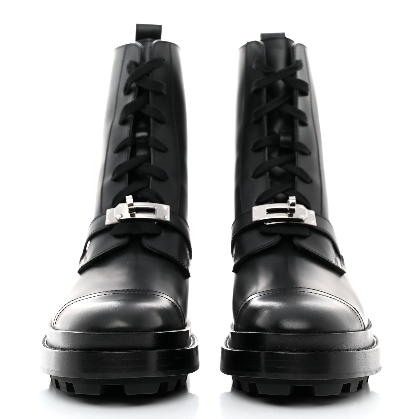 Glossed Calfskin Funk Ankle Boots 38 Black
