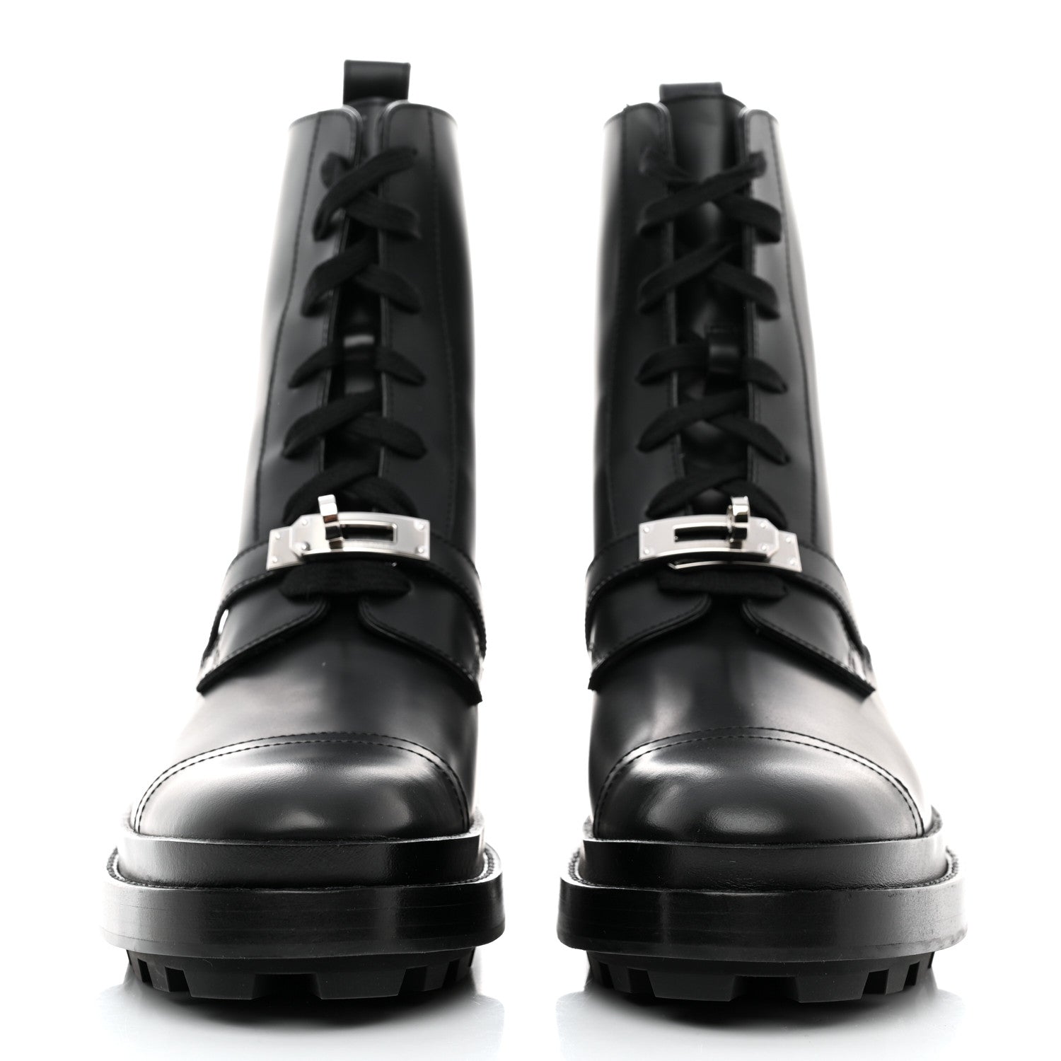 Hermes Glossed Calfskin Funk Ankle Boots 38 Black 2 of 8