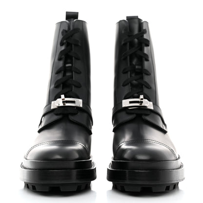 Hermes Glossed Calfskin Funk Ankle Boots 38 Black 2 of 8