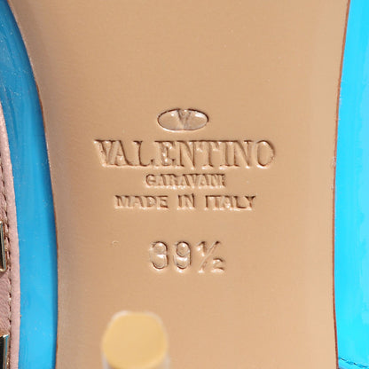 Valentino Garavani Patent Rockstud Ankle Strap 100mm Pumps 39.5 Parrot Poudre 6 of 6