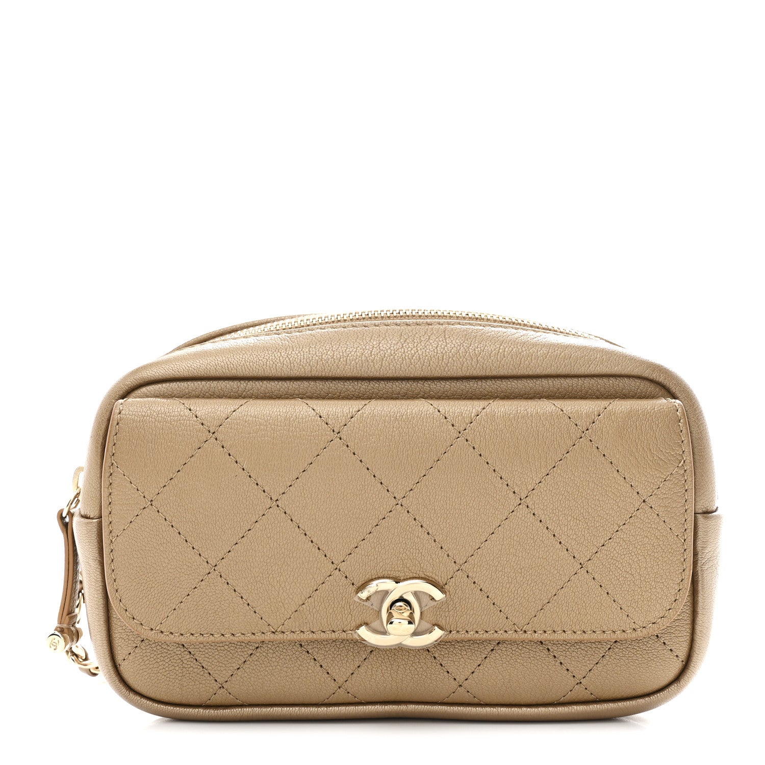 Chanel Metallic Calfskin Quilted Waist Bag Gold 1 of 9