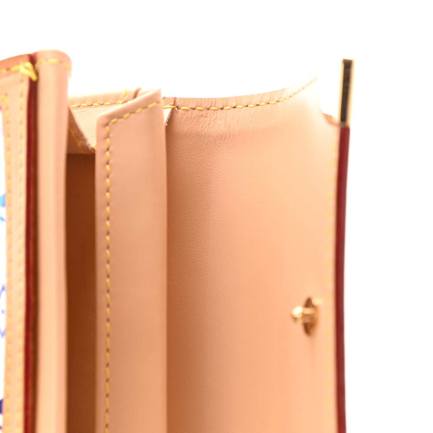 Louis Vuitton Monogram Multicolor Porte-Monnaie Plat Coin Purse White 7 of 9