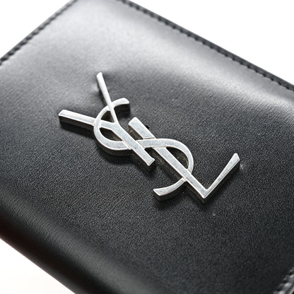 Saint Laurent Smooth Calfskin Cassandre Credit Card Wallet Black 10 of 11