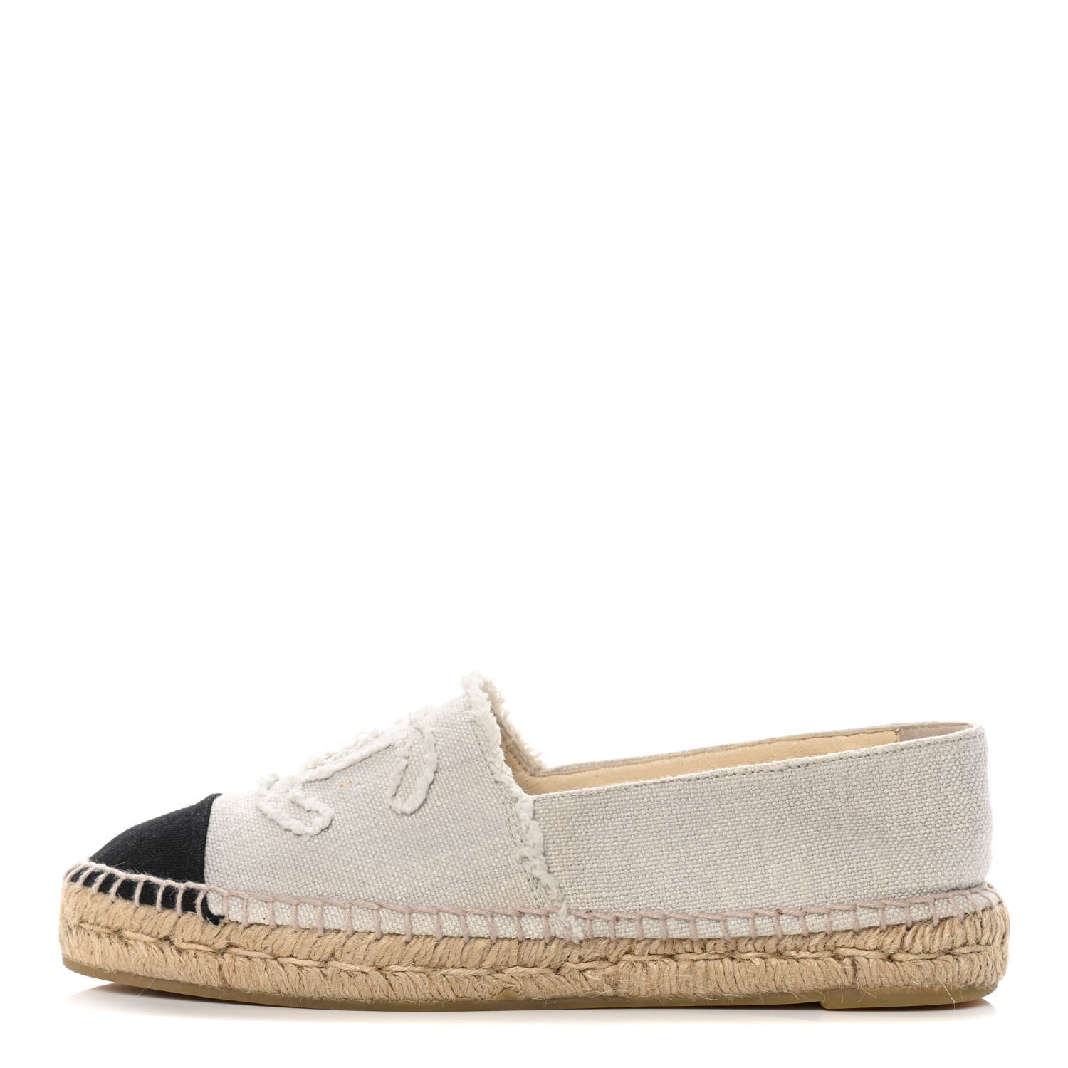 Chanel Linen CC Espadrilles 41 Beige Black 1 of 18