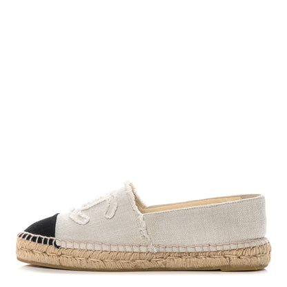 Chanel Linen CC Espadrilles 41 Beige Black 1 of 18