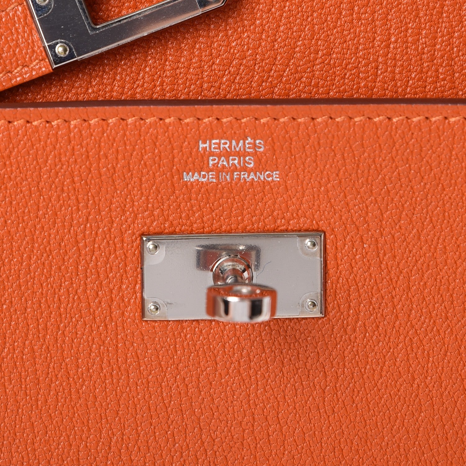 Hermes Chevre Mysore Kelly Longue Wallet Orange 6 of 8
