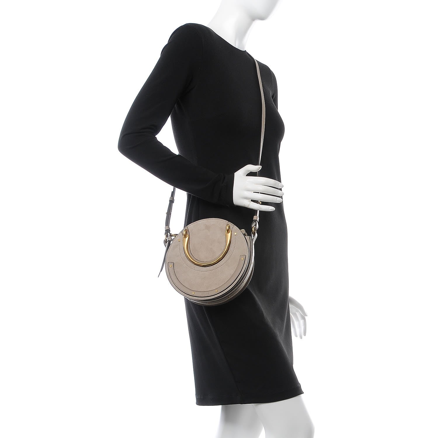 Chloe Calfskin Suede Small Pixie Bag Motty Grey 2 of 8