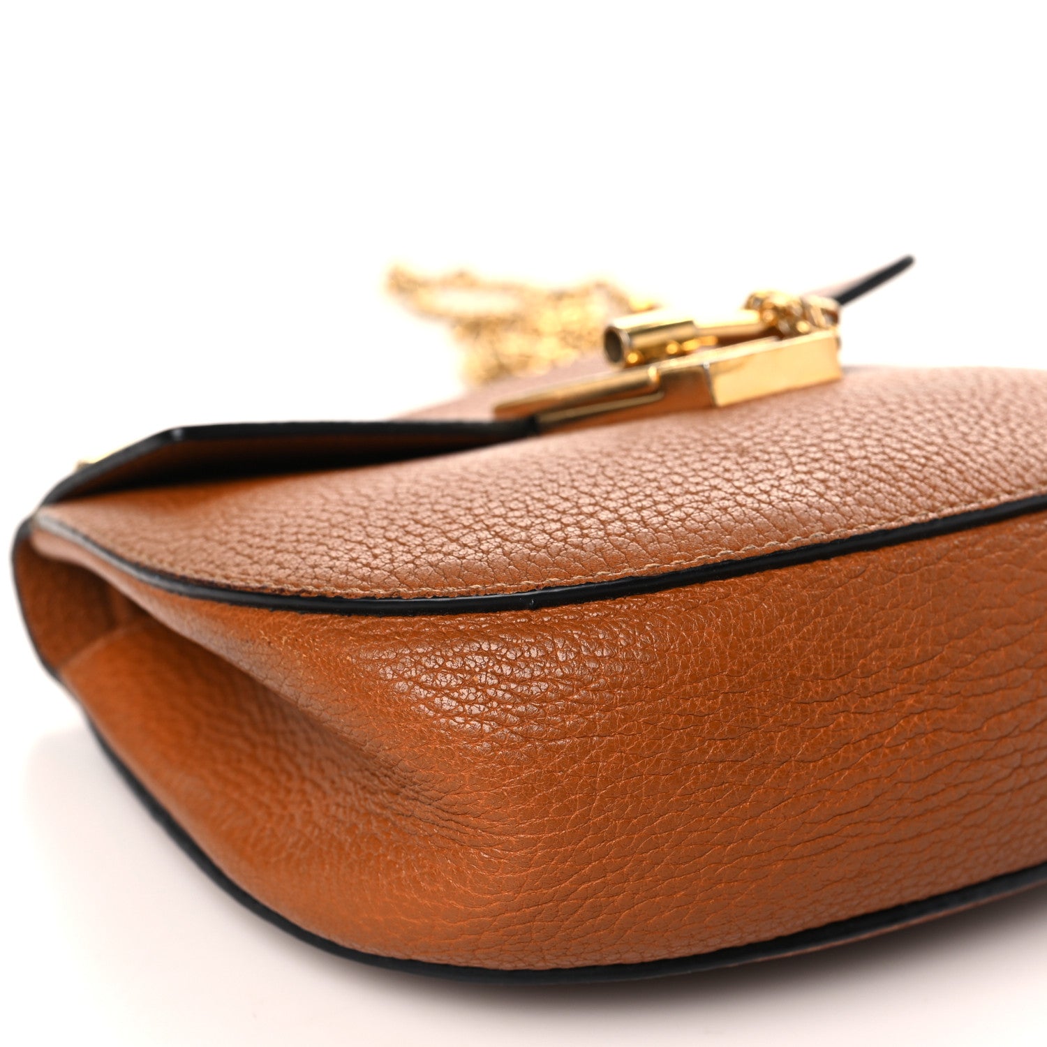 Chloe Grained Lambskin Mini Drew Shoulder Bag Caramel 8 of 10