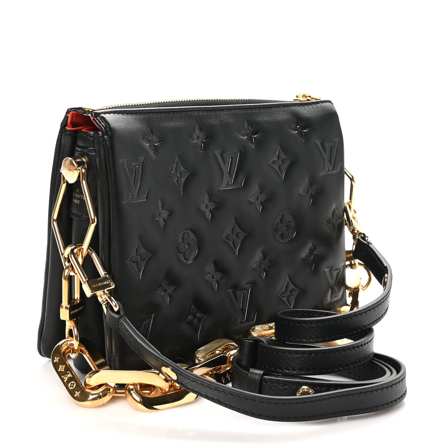 Lambskin Embossed Monogram Coussin BB Black