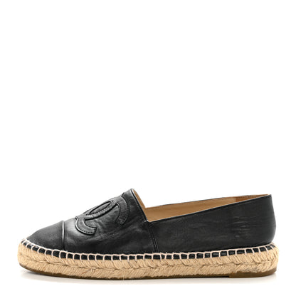 Chanel Lambskin CC Espadrilles 37 Black 1 of 9