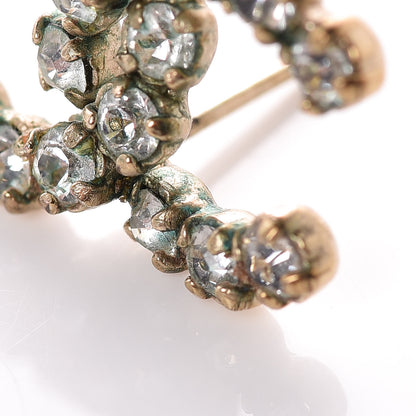 Chanel Crystal CC Earrings Gold 8 of 10