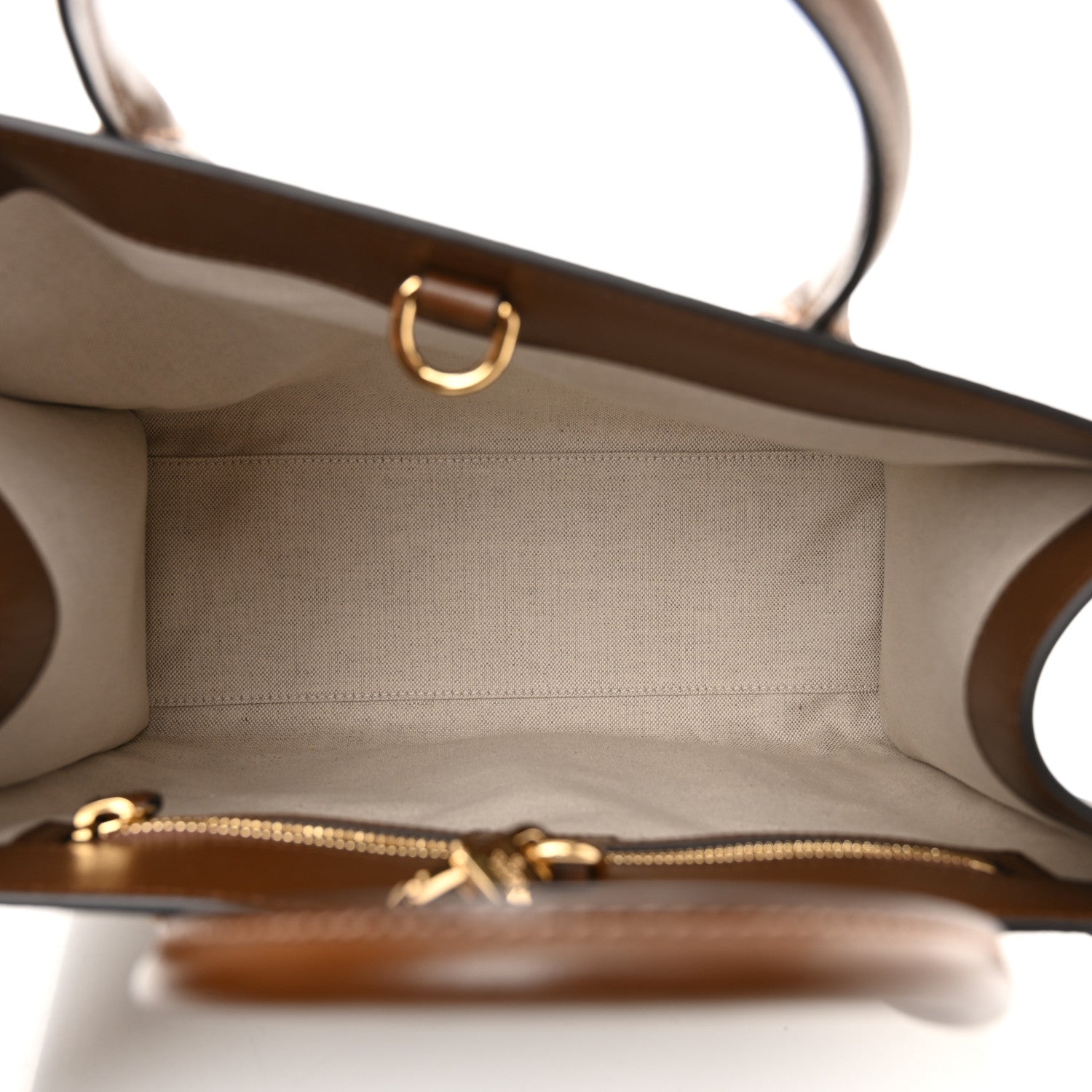 Gucci GG Supreme Monogram Azalea Calfskin Small Retro Interlocking G Tote Bag Beige Ebony Brown Sugar 5 of 10