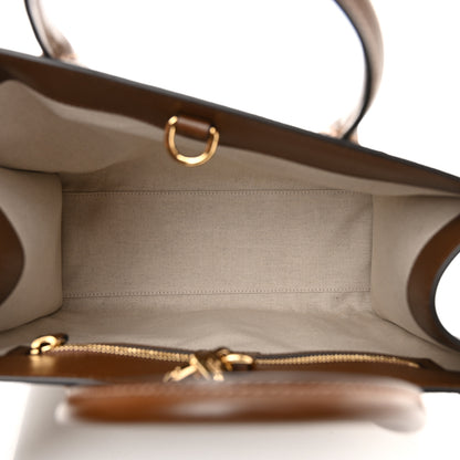 Gucci GG Supreme Monogram Azalea Calfskin Small Retro Interlocking G Tote Bag Beige Ebony Brown Sugar 5 of 10