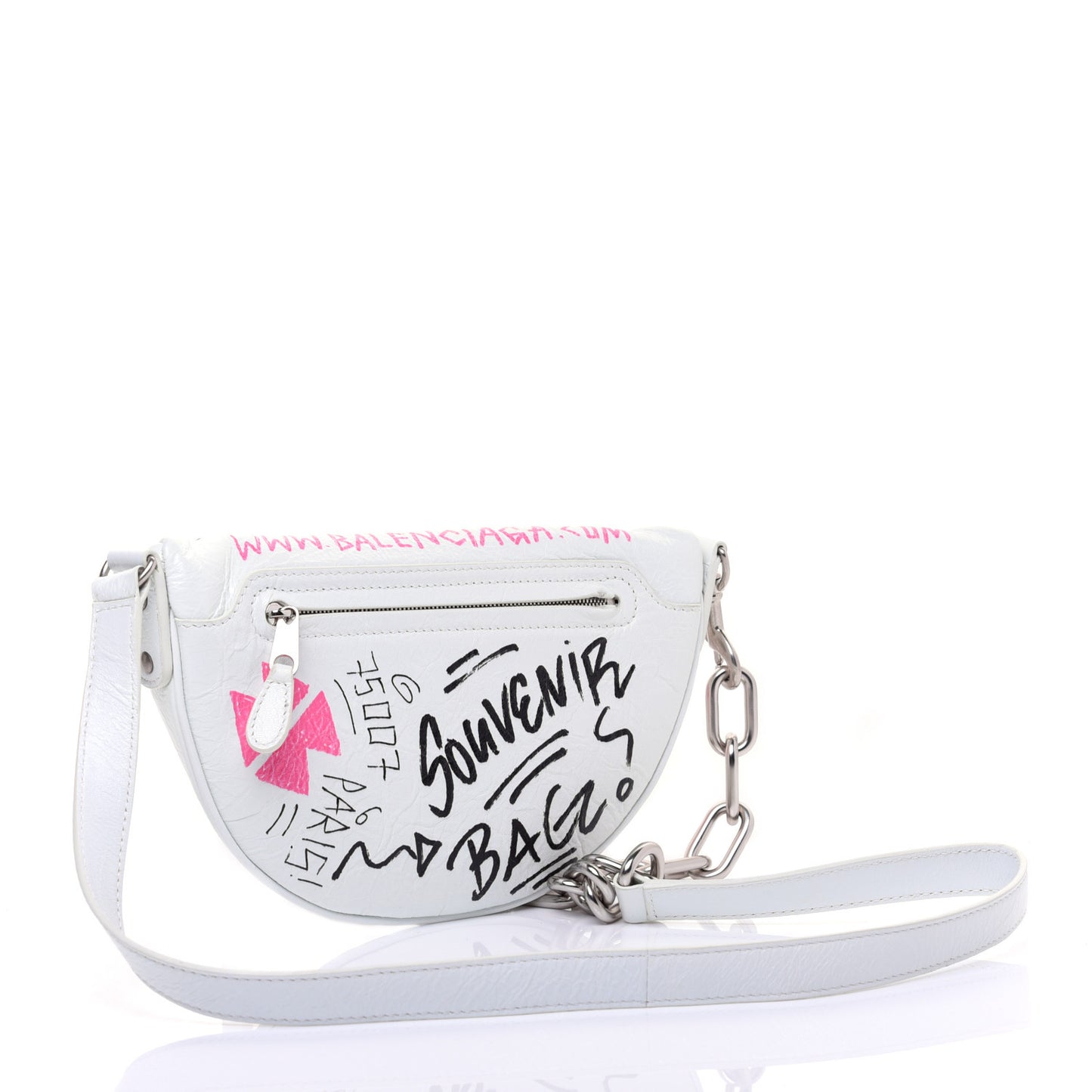 Agneau Arena Graffiti All Over XXS Souvenir Belt Bag White Multicolor