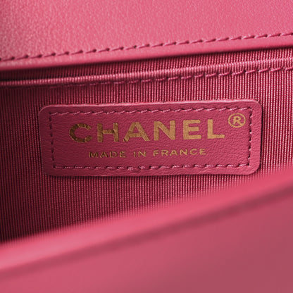 Chanel Lambskin Tweed Quilted Small Boy Flap Dark Pink 6 of 10